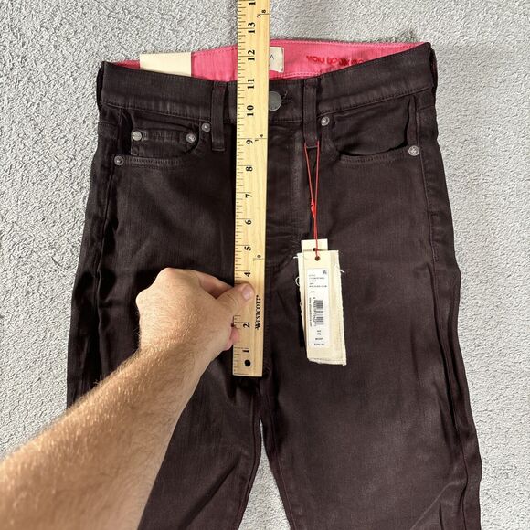 NWT AO L.A High Rise Ankle Skinny Jeans Alice + Olivia Wine/Bubblegum Size 26 - Picture 7 of 15